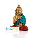 CraftVatika Multicolor Brass Buddha Statue 50 x 30 cm
