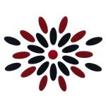 Comet Busters Handcrafted Maroon and Black Oval Velvet Bindis (BIN1867) (9 mm)