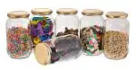 Machak Clear Glass Gram Glass Jar, 1000 Ml (Set Of 6)