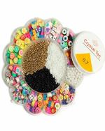 BEADS N FASHION Polymer Clay Fimo Beads, Seed Beads DIY Kit for Miniature Fairy Garden Hair Accessories DIY Scrapbooking Phone Case Jewellery Making