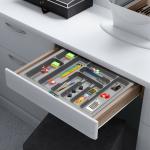 SmartSlide Plastic Cutlery Tray For Kitchen Drawer/Cutlery Tray For Modular Kitchen Basket/Cutlery Tray For 22 inch Long Tandem Basket Drawer (32.5X20.5 Inch)