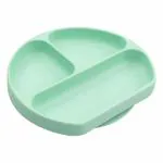 Hopop Green Silicone Grip Suction 3 Section dish for Babies Microwave safe
