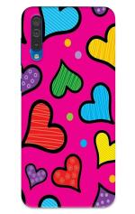 MobiEra Samsung Galaxy A30s Multicolor Color Hearts Design Plastic Hard Case Cover