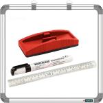 SRIRATNA Non Magnetic 2X2 Feet, Double Sided Writing Chalkboard & Whiteboard, Combo of 04 Items Whiteboards and Duster Combos (White, Green)