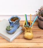 TAYHAA Shoe Shaped Utility Holder cum Show Piece Ceramic Set