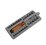 28 Pieces Screwdriver Bit Set Combination Socket Set with Solid Plastic Slotted Case - 28PCTK