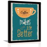 Vasl Paper Multicolor Coffee Quotes Wall Frames 11 X 14 Inch
