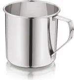 Mukti Stainless Steel Food Storage Jars & Containers|Milk & Water Mug/Lota with Handle|Serving & Storing|Deluxe Mug|350ml x 1pc