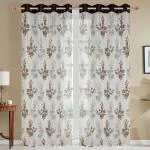 La elite Black Transparent Polyester Readymade Eyelet Curtains 9 x 4 ft (2 pcs)
