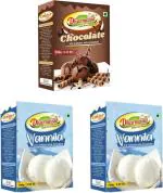 Dharmasut 1 Chocolate + 2 Vanilla Ice Cream Mix Powder 100g Each 300 g (Pack of 3)