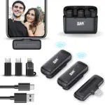 MMAK Dual Wireless Mic with Charging Case for Recording YouTube Facebook Type C Android and IPhone