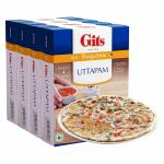 Gits Instant Uttappam Breakfast Mix | 800g (Pack of 4 X 200g Each) Makes 4 Per Pack, Pure Veg