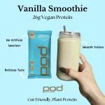 POD Nutrition-Vanilla Smoothie Vegan Protein, 26g Protein, No artificial sweetners - Pack of 15