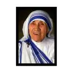 Dharvika Innovations Multicolor Synthetic Mother Teresa Photo Frame Home Decorative Gift Item With Frame, 14 X 20 Inch