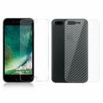 Kite Digital iPhone 8 Plus Back Screen Protective Film Carbon Fiber Skin Transparent Screen Guard Sticker & Premium Tempered Glass Screen Protector