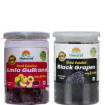 Himsrot Dried Candied Black Grapes (Kali Kishmish) with Amla Gulkand (Rose Petals Candy)|No Sugar Added| Healthy & Tasty |Gluten Free -Colors(200gm)
