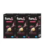 Funtime Condoms For Men Combo Pack of 3 (10 PCS Each Pack) Dotted, Ribbed & Contoured Long Lasting (Vanilla Flavoured, Total 30 pcs)