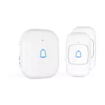 Wireless Doorbell, Himster Waterproof Door Bell Chime Kit Alarm for Home at Upto 1000 Feet Range Operating with 56 Melodies, LED Flash, 7 Levels Adjustable Volume (White 2 Transmitters & 1 Receiver)