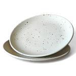 Claymistry Ceramic Dinner Plate Combo | Set of 2 | White | Ceramic Combos | Dinner Plates | Crockery | Dinnerware | 26 * 26 * 3 cms | Matte