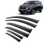 Kingsway Car Wind Deflectors Rain Guard Window Visor for Toyota Innova Crysta 2021, 2022, 2023, 2024, 2025 Model, Car Door Visor with SS Lining Online India, Car Sun Shades