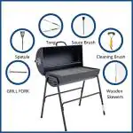 Peng Essentials Charcoal Drum Barbeque with Accessories and Free Bag of Charcoal