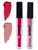 bq BLAQUE Matte Liquid Lip Gloss Combo of 2 Lipstick # 104-116 (8 ml, Ruby Red & Light Nude Brown)
