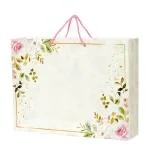 PPJ - WEDDING (CORNER FLORAL) (10 Pcs.) (WEDDING) PAPER CARRY BAG, 17 Inch X 13 Inch X 4 Inch for DIWALI/WEDDING/FUNCTION/BIRTHDAY/RETURN GIFTS/CHRISTMAS/GIFT BAGS/GIFT COVERS(Pack of 10)