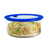 Truly Eco Smart Living Retail Glass Containers with Lid - 944ml |Round Borosilicate Glass Containers for Kitchen Storage | Microwave & Freezer Safe