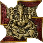 Etsibitsi Multicolor Metal Lord Ganesh On Swastik With Mouse