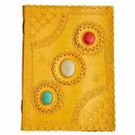 pranjals house Yellow Leather Handmade Diary 100 Pages