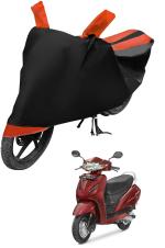 Auto Hub Bike Cover for Honda Activa 4G , Dustproof UV Protection water resistant Custom Fit Cover-(Black-Orange )