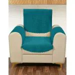 Sparrow World Solid Color Premium Quilted Sofa Cover Set For 5 Seater Sofa | 3 Seater And 2 Seater Sofa Slip Covers/Velvet Sofa Panel (Firoji, 1 Seater + Arm Cover)