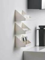 SUKHAD Plastic White Wall Mounted Storage Rack Kitchen - 11.5 X 8.5 X 8 Cm (Pack of 3)