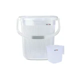 Nayasa Strong Plastic Rimmy Bucket Mug Bathroom Set of 2 for Kitchen & Bathroom (25 L Bucket + 1.5 L Mug , Transparent )