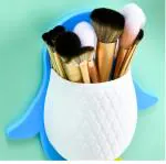 QinPin Penguin Toothbrush Holder Kids Bathroom Self-Adhesive Wall Mount Organizer for Home Pack of 1