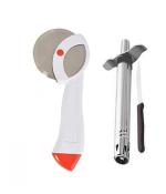 FIRST FRONT Stainless Steel Apex Pizza Cutter With Kitchen Regular Stainless Steel Gas Lighter With Knife and (Multicolour, Pack of 2)