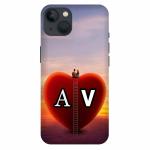 Voleano back cover for I Phone 13, A, Love, V, letter, A, V alphabet, A, V word, A, V name, cases cover