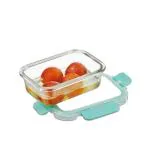 Allo FoodSafe 1520ml Rectangle Glass Food Storage Container with Break Free Detachable Lock| 450 Degree Celsius Oven Safe Microwave Safe| High Borosilicate| Leak Proof