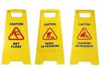 ETS Handpro Plastic Caution Standing Board (set Of 3 Pcs Sign Board,Wet Floor, Cleaning in Progress And Work in Progress Sign Board)/ABS-Plastic Caution Standing Board (Yellow Sign Board) (3)