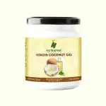 Nutrafine Organics Virgin Coconut Oil | 500ml | Organic Cold Pressed | Centrifuged | Coconut Oil for Cooking | Skin Care & Hair Care | Natural & Edible | Packaged in Glass Bottle