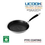 UCOOK Triply Etched Finish Stainless Steel Non-Stick Induction Fry Pan 24 cm