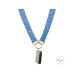 House Of Faye Blue Rafia Slight Elastic Crossbody Strap with Gold Studs Lanyard for Cell Phone