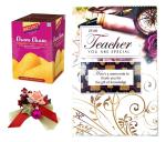 Feastive Celebrations Bikano Cham Cham, Flower Spray And Teachers Day Greeting Card (Set Of 3)