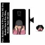 Mobi Elite Girl Printed Hard Back Case Cover with Mobile Holder, Pop holder, Pop socket for Mi Redmi Note 9 Pro, Mi Redmi Note 9 Pro Max, Mi Redmi Note 10 Lite, Xiaomi Poco M2 Pro