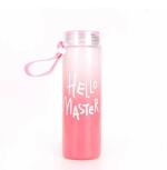 Welour Glass Pink Hello Master Luxury Water Bottle - 500 Ml