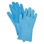 Kuber Industries Kitchen Gloves|Silicone Kitchen Dish Washing Gloves|Scrubbing Gloves For Kitchen|Car Cleaning Gloves|Bathroom Cleaning Gloves|1 Pair (Sky Blue)