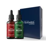 Quemico Professionnel Beard and Moustache Growth Oil Gift Box (70ml) - Cedarwood & Tea Tree Oil - No Parabenes and Mineral Oils - 35ml Each
