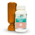 LifeTree Diabesity Care 13 Herbs Supplement with Vijaysar Karela Jamun Neem, Bael Wooden Glass-Tumbler Manage Diabetes Obesity Both 60 Veg Capsule