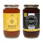 Nature Trust Honey Wild Unprocessed Honey|Pure Organic Raw Honey & SIDR Pure & Premium Himalayan honey (Pack of 2) 1.2kg jar (12000gram x 2)