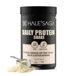 Halesaga Daily Whey Protein Shake - Whey Protein Isolate, Soya Isolate Protein, with 5 Herbs, 9.6g Protein, 26 Vitamins & Minerals (500g Belgian Chocolate)